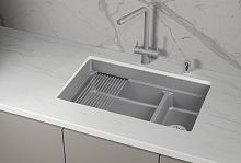 KS-7304iU, АЛЮМИНИУМ, кухонная мойка, кварц