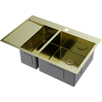 Мойка Omoikiri Akisame 78-2-R-LG нерж. сталь/светлое золото