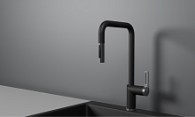 GR-8173, ШВАРЦ, СМЕСИТЕЛЬ КУХОННЫЙ С ВЫДВИЖНЫМ ИЗЛИВОМ